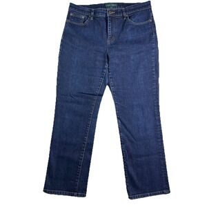 LRL Lauren Jean Co Jeans Women's 14 34x27 Boot Cut Dark Wash Stretch Denim